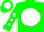 Green, green 'w' on white ball, white diamonds on sleeves