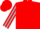 Red, silver 'dc', silver stripe on sleeves