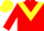 Red, yellow chevron, yellow cap