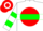 White, 'wm' on red ball, green hoop