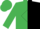 Emerald green and black halves, emerald green and black halved diamond frames, emerald green sleeves