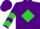 Purple, lime diamond frame, lime chevrons on sleeves