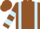 Brown, light blue braces, light blue bars on sleeves