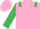 Pink, emerald green epaulettes, emerald green sleeves, pink armlet, pink cap
