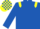 Royal blue, yellow epaulets, check cap