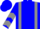 Sapphire blue, gray braces and 'jwt', gray chevrons on sleeves