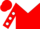 Red, white yoke, white dots on sleeves, red cap