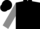 Black, grey arc and lightning bolt, grey lightning bolts on sleeves, black cap