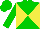 Green and yellow diagonal quarters