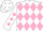 White with green & pink diamonds