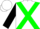 White, green cross sashes, black sleeves, white cap