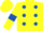 Yellow, royal blue spots and armlets