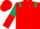 Red, dark green epaulettes, dark green & red halved sleeves, red cap