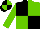 BLACK & LIGHT GREEN QUARTERED, light green sleeves, quartered cap