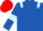 Royal blue, light blue epaulets and armlets, red cap