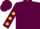 Maroon, gold dots on sleeves