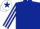 Dark blue, dark blue & white striped sleeves, white cap, dark blue star