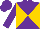Purple and gold diagonal quarters