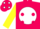Fuchsia, fuchsia sej on white ball, fuchsia dots on yellow sleeves