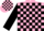 Pink, black blocks, pink sleeve, black sleeve