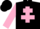 Black, pink cross of lorraine & sleeves, black cap