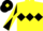 Yellow, Black triple diamond, Black and Yellow diabolo on sleeves, Black cap, Yellow diamond