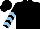 Black, light blue chevrons on sleeves