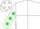 White and camel quarters, white sleeves, green dots