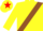 YELLOW, brown sash, yellow cap, red star