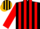 Black, gold & red stripes on sleeves