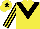 Yellow, black chevron, striped sleeves and star on cap