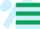 Light blue, dark green hoops, light blue sleeves