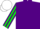 Purple, Green striped sleeves, White cap