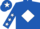 Royal blue, white diamond, royal blue sleeves, white stars, royal blue cap, white star