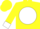 Yellow, 'rc' in white ball, white cuffs