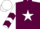 Maroon, white star, white sleeves, maroon chevrons, white cap