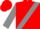 Red, blue 'jlj' on gray sash, gray sleeves