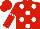 Red, white dots, white diamond hoop on sleeves