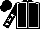 black, white seams, black sleeves, white stars, black cap