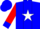 Blue, white star, red sleeves with white star stripe, blue cuffs