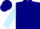 Navy blue, light blue 'a', light blue sleeves