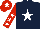 Dark Blue, White star, Red sleeves, White stars, Red cap, White star