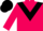 Hot pink, black triangular panel, pink and black cap