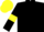 Black, Yellow armlets, Yellow cap