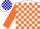 White, blue bullseye, orange blocks on sleeves