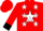 Red, black & white j a star, white stars, black bars & cuffs