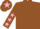 Brown, pink stars on sleeves, brown cap, pink star
