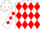 White, red diamonds & targets, red band on sleeves