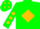 Forest green, gold diamond, gold diamonds on sleeves, green cap, gold diamonds
