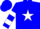Blue, white 'dk' in star & bars on slvs